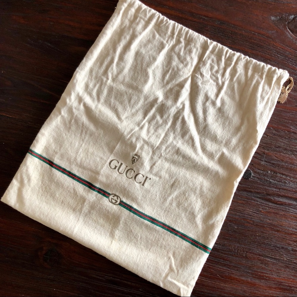 Vintage Gucci Purse Dustbag in Cream Cotton Felt